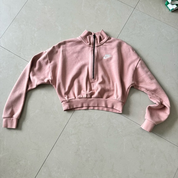 Nike zip up top sweatshirt crop - Picture 1 of 2